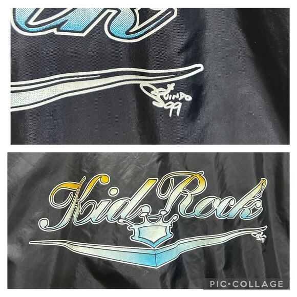 VTG Kid Rock Tour Jacket L 1999 Blk Top Dog Records Snap Front Nylon Streetwear - Picture 10 of 10